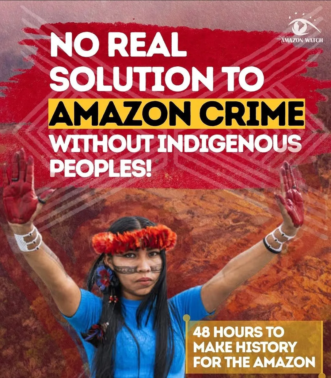 Pieza de Amazon Watch para la COP13: «No real solution to Amazon crime without Indigenous Peoples!».
