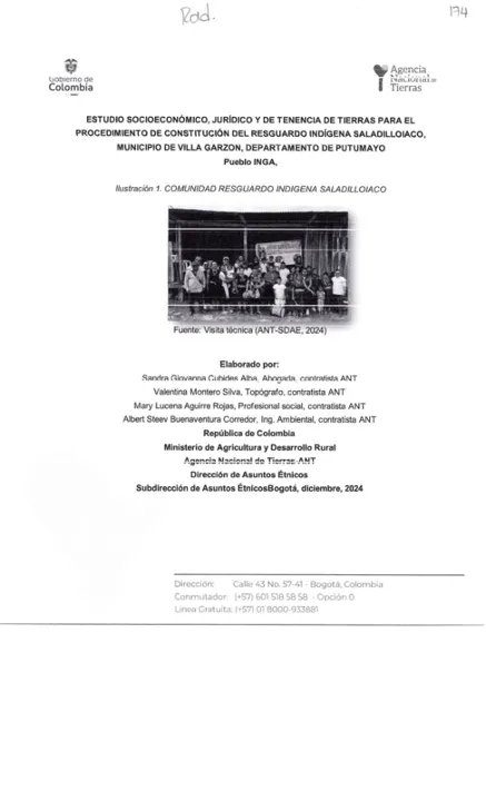 Portada: Estudio socioeconómico, jurídico y de tenencia de tierras (2024)