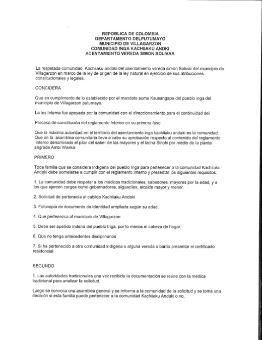 Portada: Reglamento Interno