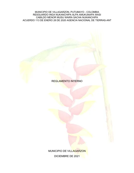 Portada: Reglamento Interno