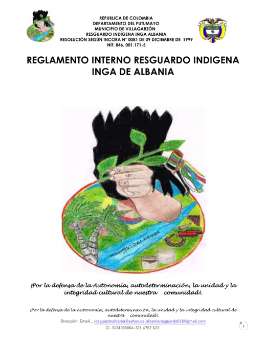 Portada: Reglamento Interno