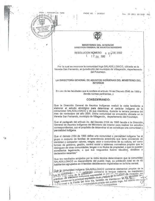 Portada: Resolución 087 de 2002