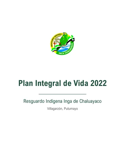 Portada del Plan de Vida